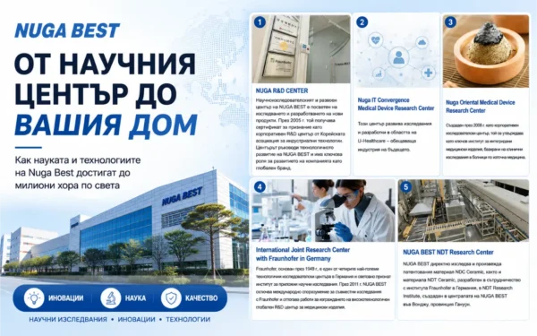 Научноизследователски центрове на Nuga Best в Южна Корея – Nuga R&D Center, NDT Research Center и международно партньорство с Fraunhofer